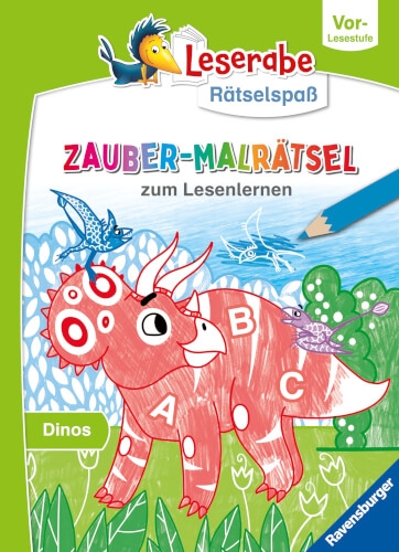 Ravensburger 48887 Leserabe Rätselspaß Zauber-Malrätsel: Dinos (Vor-Lesestufe)