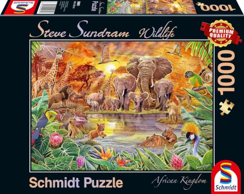 Schmidt Spiele 59982 Puzzle Steve Sundram Wildlife Afrikas Tiere 1.000 Teile