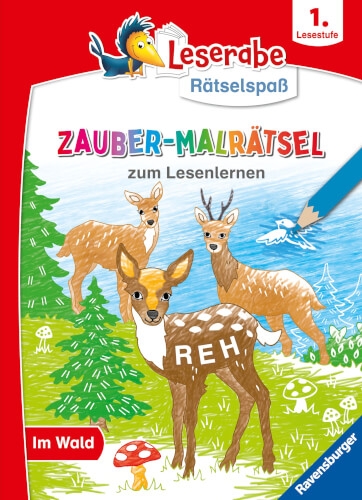 Ravensburger 48890 Leserabe Rätselspaß Zauber-Malrätsel: Im Wald (1. Lesestufe)