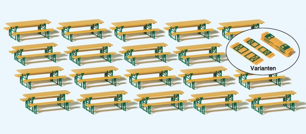 Preiser 24707 20 Biertischgarnituren.