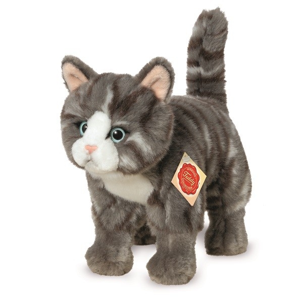 Teddy Hermann 918226 Katze stehend grau 20 cm