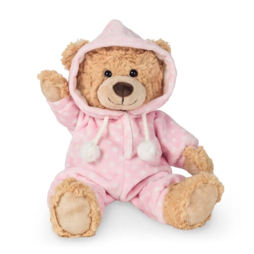 Teddy Hermann 91386 Schlafanzugbär, rosa, 30 cm