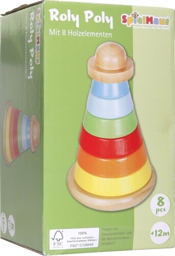 SpielMaus Holz Stehauf-Stapelturm, 8-teilig