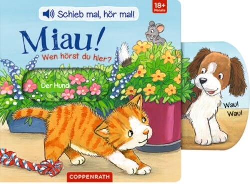 Coppenrath 63209 Schieb mal, hör mal!: Miau! Wen hörst du hier? (Soundbuch)