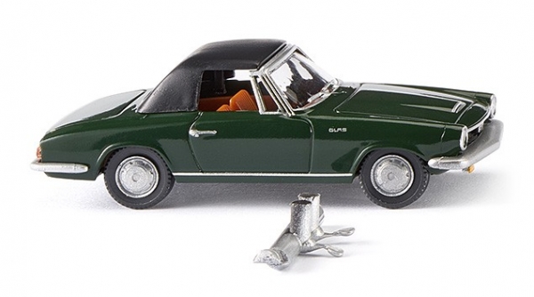 Wiking 018698 Glas 1700 GT Cabrio geschl. - dunkelgrün
