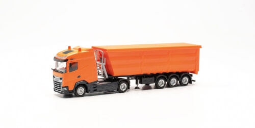 Herpa 316941 DAF XG Stahlrundmulden-Sattelzug, kommunalorange