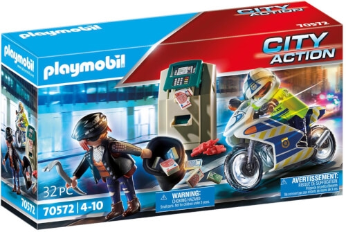 Playmobil 70572 Polizei-Motorrad: Verfolgung des Geldräubers