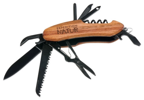 Moses 9820 Expedition Natur Outdoor-Taschenmesser mit Holzgriff