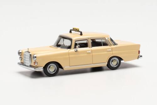 Herpa 95693 Mercedes-Benz 200 Heckflosse Taxi, elfenbeinfarben