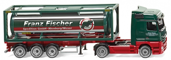 Wiking 053603 Tankcontainersattelzug 30' (MB Actros) "Franz Fischer Spedition"