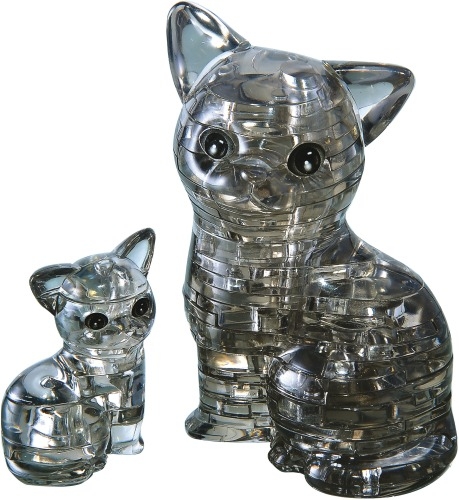 HCM KINZEL 59127 3D Crystal Puzzle - Katzenpaar 49 Teile