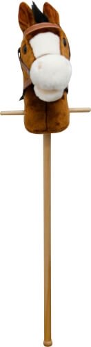 Vedes 58906298 SpielMaus Holz Plüsch Steckenpferd mit Sound, braun, 98 cm