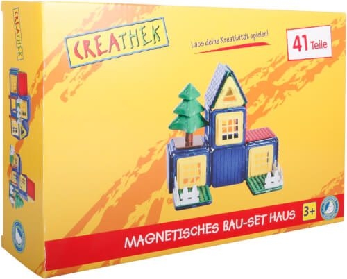 VEDES 63018465 Creathek Magnetisches Bau-Set Haus, 41 Teile