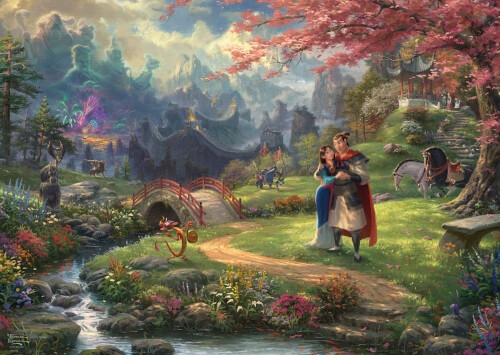 Schmidt Spiele 59672 Puzzle Thomas Kinkade, Disney, Mulan, 1000 Teile