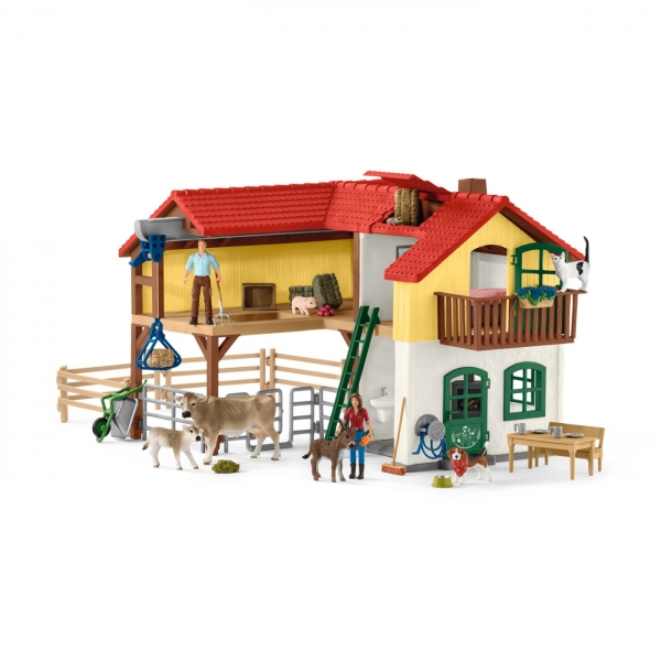 Schleich 42407 Bauernhaus mit Stall und Tier