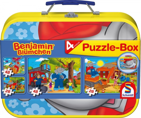 Schmidt 55594 Benjamin Blümchen Puzzle-Box - im Metallkoffer
