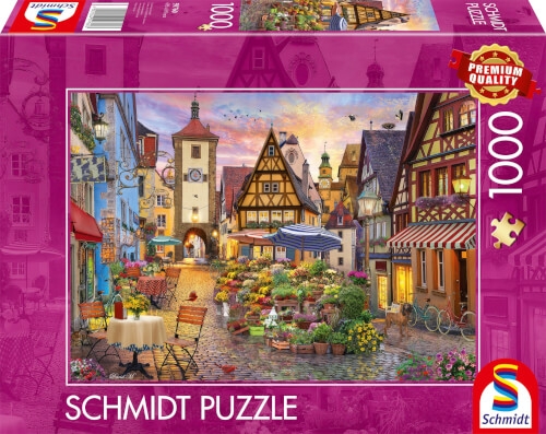 Schmidt Spiele 59760 Puzzle Romantisches Bayern, Rothenburg ob der Tauber 1000Teile