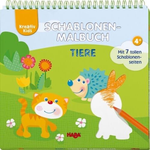 Haba Kreativ Kids Schablonen-Malbuch Tiere#