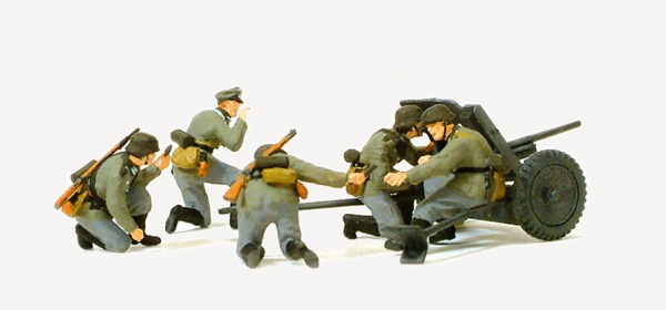 Preiser 16591 3,7 cm PAK L/45 im Gefecht mit Geschützbedienung