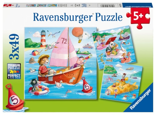Ravensburger Kinderpuzzle - 05720 Auf dem Wasser - 3x49 Teile Puzzle für Kinder ab 5 Jahren