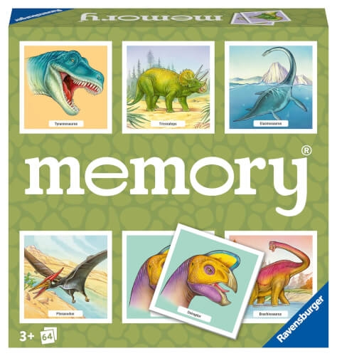 Ravensburger memory® Dinosaurier - 20924 - der Spieleklassiker für Dino-Fans, Merkspiel für 2-8 Spie