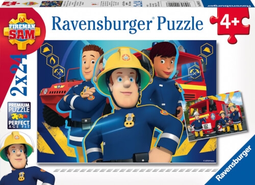 Ravensburger 09042 Puzzle Feuerwehrmann Sam hilft dir in der Not 2 x 24 Teile