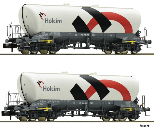 Fleischmann 848901 2-tlg. Set Silowagen Uacns 932, Holcim/Wascosa