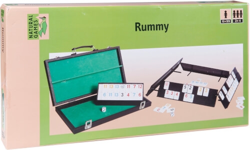 Vedes 61096078 Natural Games Rummy im Koffer, 106 Steine