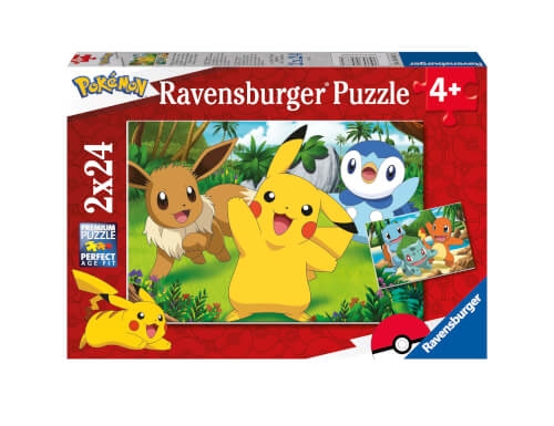 Ravensburger Kinderpuzzle 05668 - Pikachu und seine Freunde - 2x24 Teile Pokémon Puzzle für Kinder a