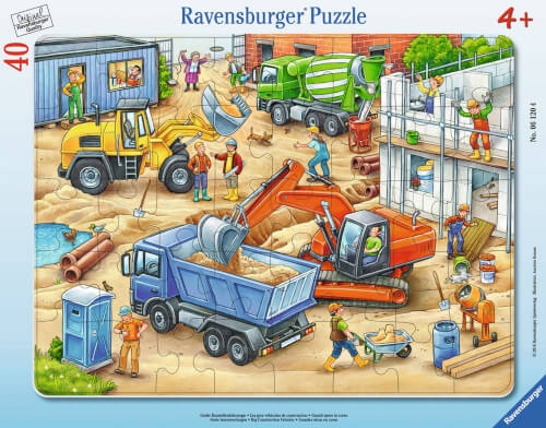 Ravensburger 06120 Rahmenpuzzle Große Baustellenfahrze 40 Teile