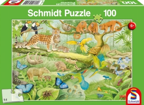 Schmidt Puzzle 56250 Tiere im Regenwald, 100 Teile, ab 6 Jahre