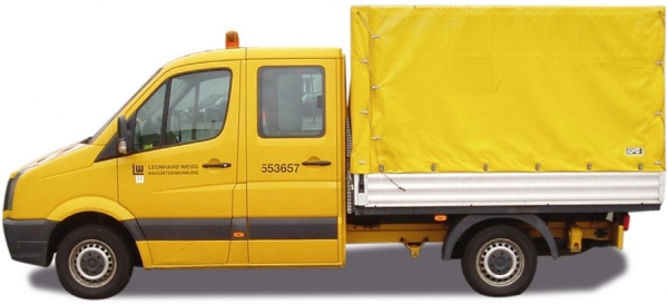 Herpa 950459 VW Crafter Doppelkabine Plane "Leonhard Weiss"