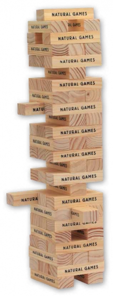 Vedes 61053379 Natural Games Wackel-Turm mit 60 Spielsteine, FSC