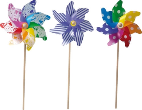 Windrad Punkte oder Streifen, ca. 32cm