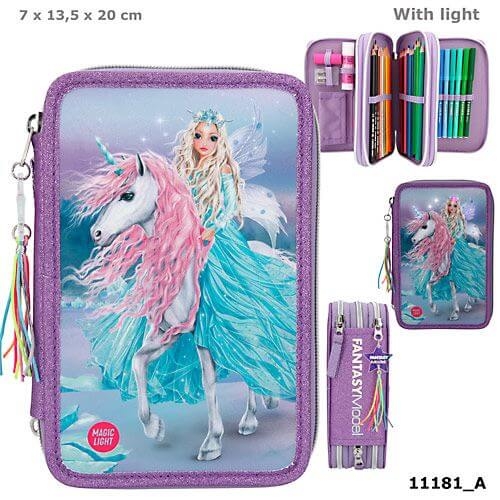 Depesche 11181 Fantasy Model 3-fach Federtasche LED ICEFRIENDS