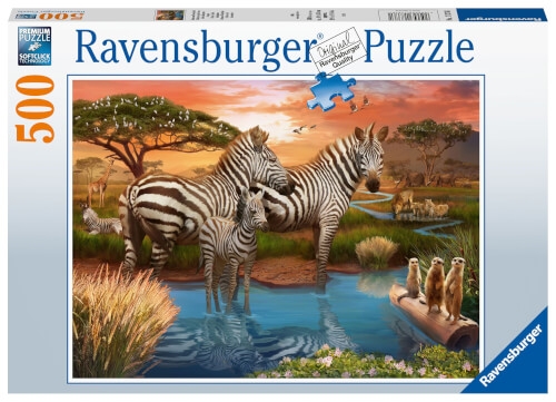 Ravensburger Puzzle 17376 Zebras am Wasserloch - 500 Teile Puzzle für Erwachsene und Kinder ab 12 Ja