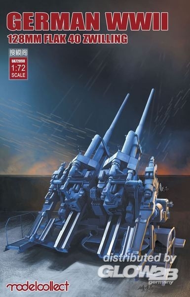 Modelcollect UA72098 German WWII 128mm FLAK 40 ZWILLING 1:72