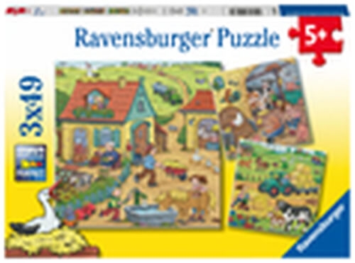 Ravensburger 05078 Puzzle Viel los auf dem Bauernhof 3x49 Teile