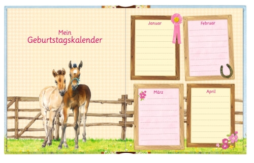 Freundebuch - Alle meine Kindergartenfreunde - Pferdefreunde, gebundenes Buch, 96 Seiten, ab 3 Jahre