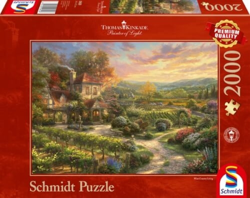 Schmidt Spiele 59629 Puzzle Thomas Kinkade In den Weinbergen 2.000 Teile