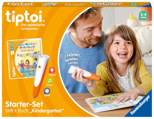 Ravensburger tiptoi Starter-Set 00113: Stift und Wörter-Bilderbuch Kindergarten- Lernsystem für Kind
