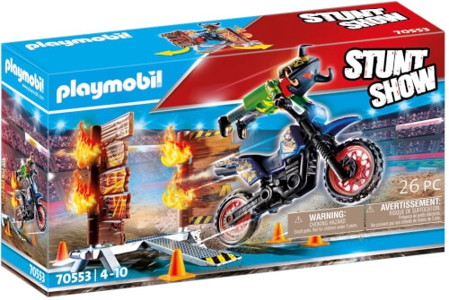 Playmobil 70553 Stuntshow Motorrad mit Feuerwand