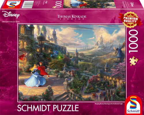 Schmidt Spiele 57369 Disney, Sleeping Beauty Dancing in The Enchanted Light, Thomas Kinkade Puzzle 1