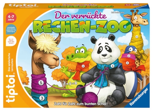 Ravensburger tiptoi Spiel 00104 - Der verrückte Rechen-Zoo - Lernspiel ab 4 Jahren, lehrreiches Zahl