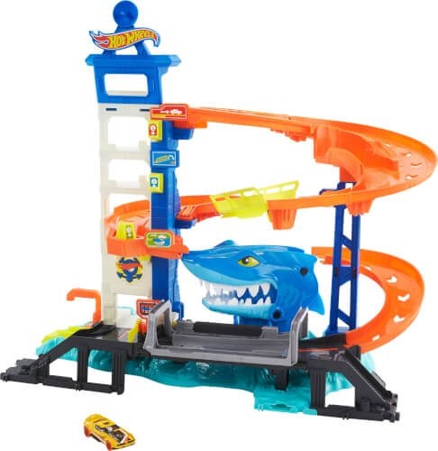 Mattel HDP06 Hot Wheels City Hai-Angriff Spielset, Spielzeug für Kinder ab 4 Jahren