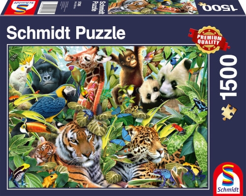 Schmidt Spiele 57385 Kunterbunte Tierwelt, Puzzle 1.500 Teile