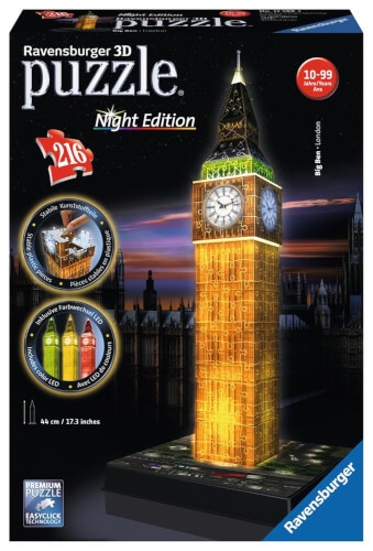 Ravensburger 12588 Puzzle 3D Big Ben Night Edition 216 Teile