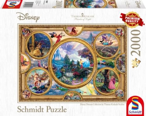 Schmidt Spiele 59607 Puzzle Thomas Kinkade Disney Dreams Collection, 2000 Teile