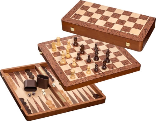 Philos 2520 Philos Schach-Backgammon-Dame-Set, Feldgröße 50 mm