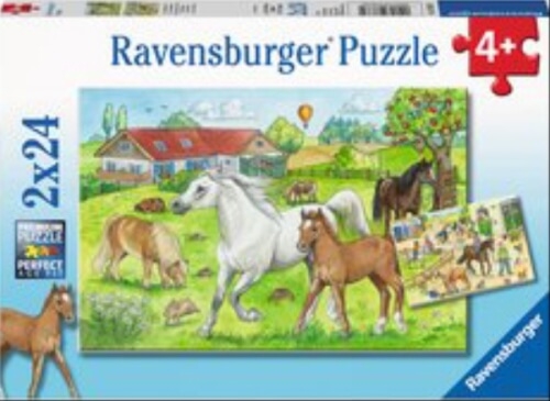 Ravensburger 078332 Puzzle Auf dem Pferdehof 2x24 Teile